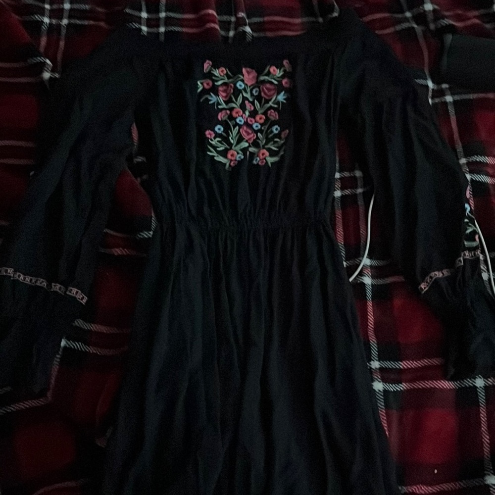 floral black dress